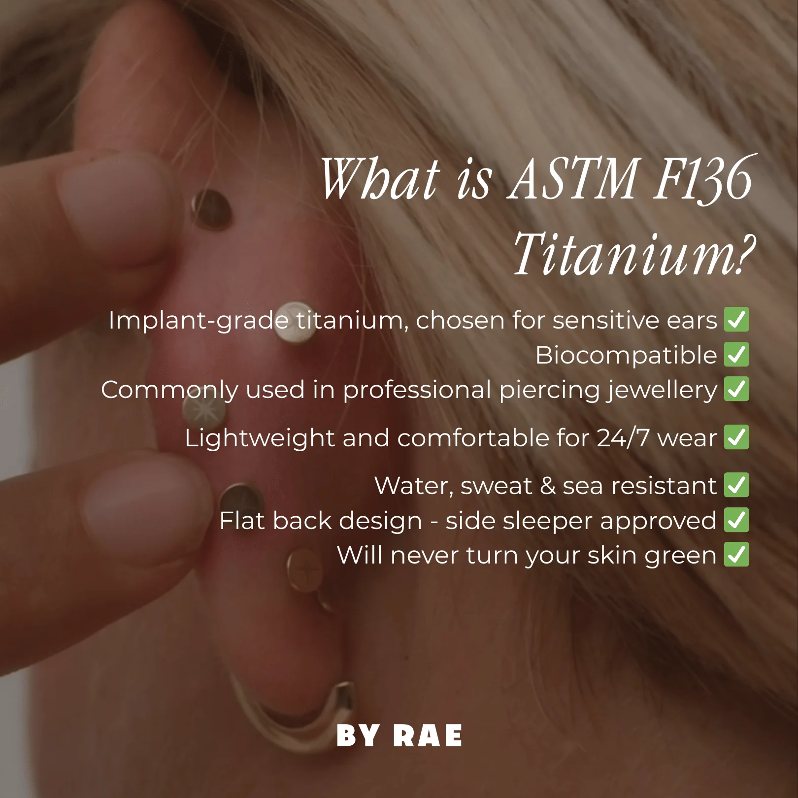 The Triple Opal Flat Back Stud - Titanium - Image 4