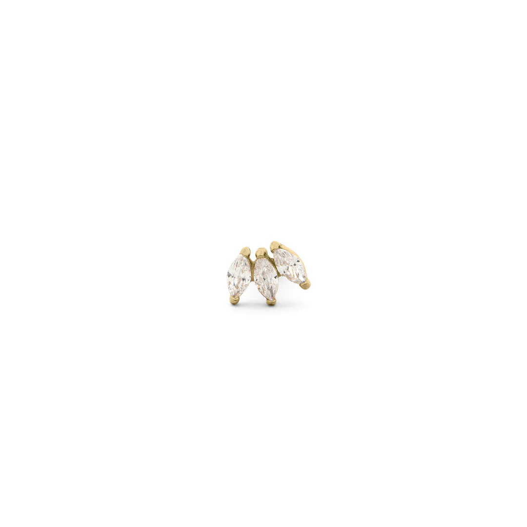 The Trio Flat Back Stud - Titanium - Image 3